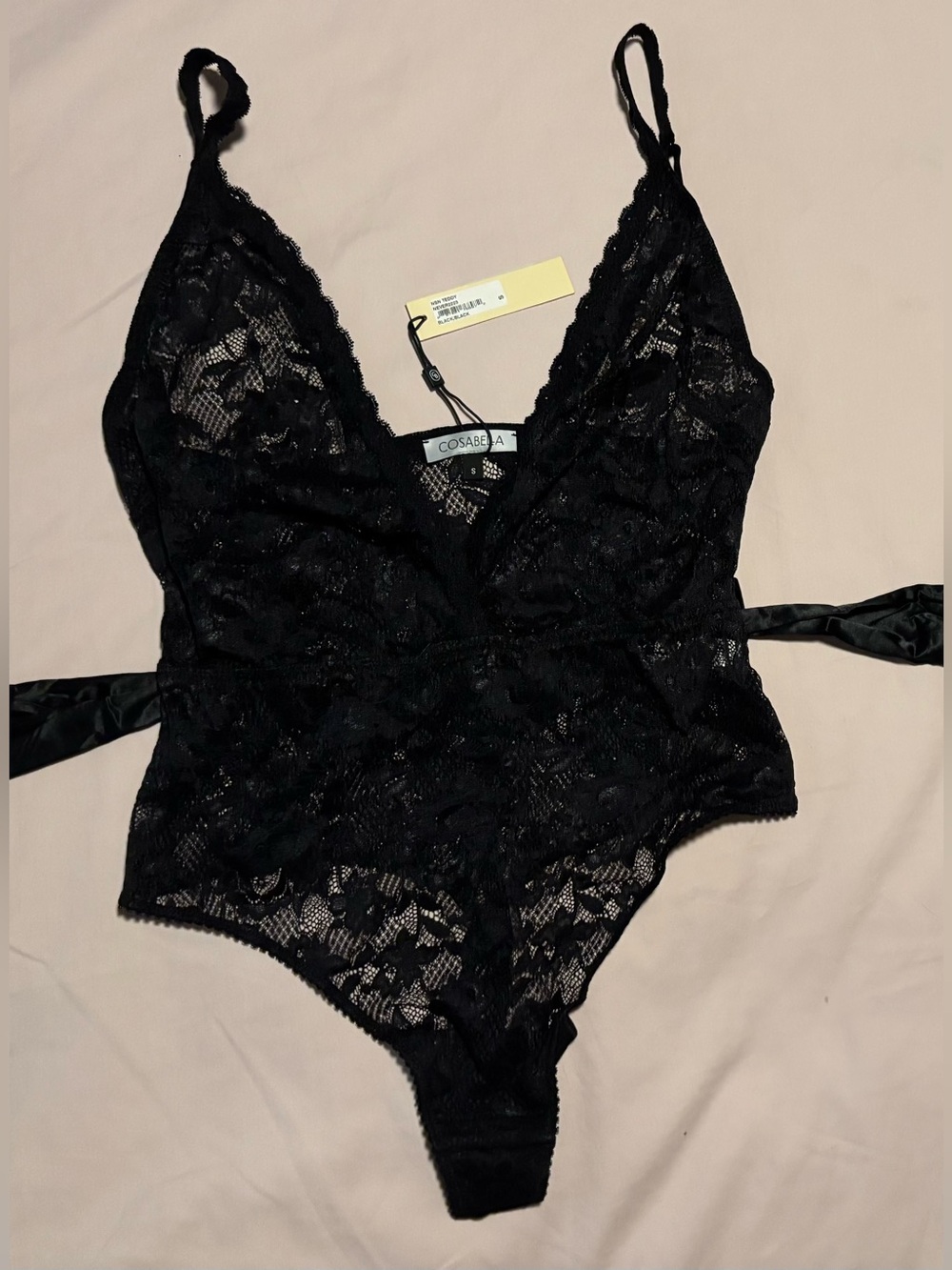 Never Say Never Tie Me Up Deep V Teddy from Cosabella in Size Small BNWT